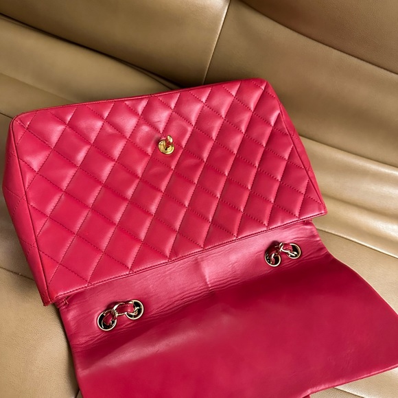 SOLD - Chanel Classic Single Flap Jumbo Red - Picture 6 of 11